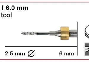 T11/T13 Milling tool - 2.5mm | 6mm Shank (PMMA, Wax, Peek, Zr)
