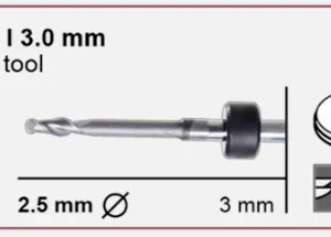 T11/T13 Milling tool - 2.5mm | 3mm Shank (PMMA, Wax, Zr)