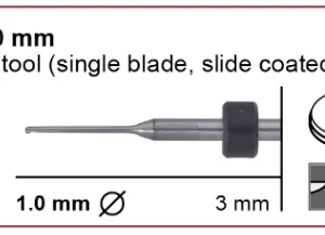 T12 Milling tool - 1.0mm | 3mm Shank (Single Blade)