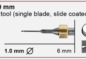 T12 Milling tool - 1.0mm | 6mm Shank (Single Blade)