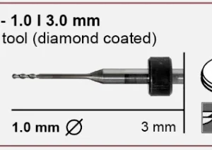 T14/T41/T51 Milling tool - 1.0mm | 3mm shank (Diamond Coated)