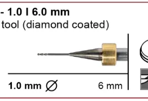 T14/T41/T51 Milling tool - 1.0mm | 6mm shank (Diamond Coated)