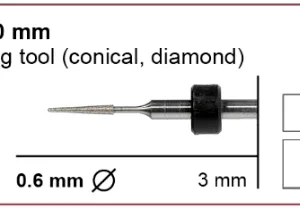 T23 Grinding tool - 0.6mm | 3mm Shank (Diamond Coated)