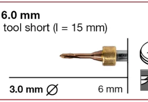 T1/T6 Milling tool - 3.0mm | 6mm Shank (Ti, CoCr)