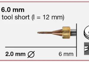 T2/T7 Milling tool - 2.0mm | 6mm Shaft (Ti, CoCr)