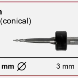 T20 milling tool - 0.6mm | 3mm Shank (Conical)