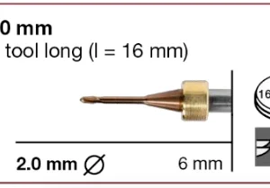 T27 Milling tool - 2.0mm | 6mm Shank - Long (Ti, CoCr)