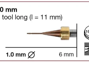 T29 Milling tool - 1.0mm | 6mm Shank - Long (Ti, CoCr)