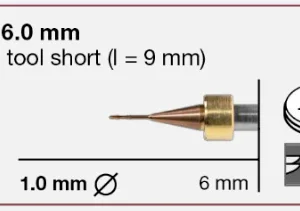 T4/T9 Milling tool - 1.0mm | 6mm Shank (Ti, CoCr)