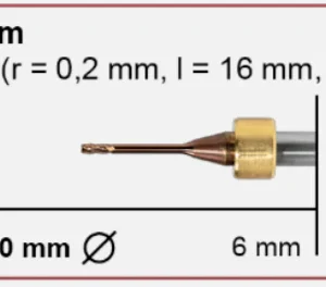 T62 Milling tool - 2.0mm | 6mm Shank (Ti, CoCr)