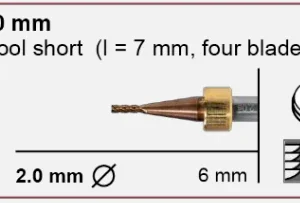 T67 Milling tool - 2.0mm | 6mm Shank (4 Blades)